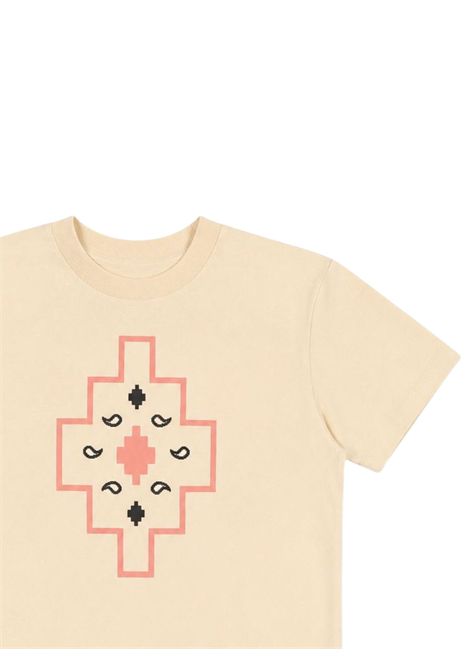 Cream cotton T-shirt for girls MARCELO BURLON | JGTH091PANNA